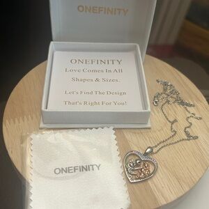 Sterling Silver Jack & Sally Necklace  “I’ll Love you Forever” NIB Onefinity
